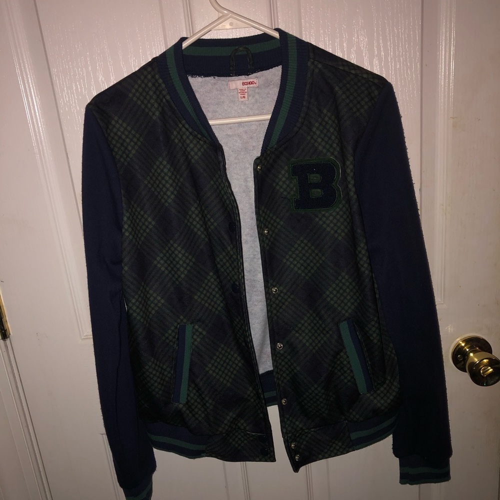 Plaid varsity jacket (L)